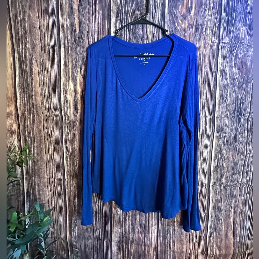 Blue Rayon Blend Top